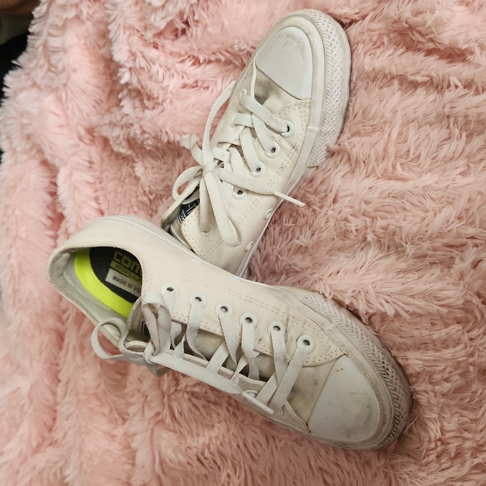 All white low top Converse All Star